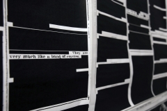 The Pacific Electric Railway Strike of 1903, (detail of redacted poems), Xerox on paper, 2018