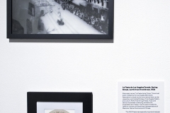 The Pacific Electric Railway Strike of 1903, (detail, La Fiesta), reproduced archival photos with text, 2018