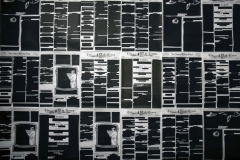 The Pacific Electric Railway Strike of 1903, (wall installation with redacted poems), Xerox on paper, 2018