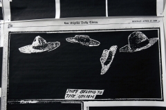 The Pacific Electric Railway Strike of 1903, (detail of redacted poems), Xerox on paper, 2018